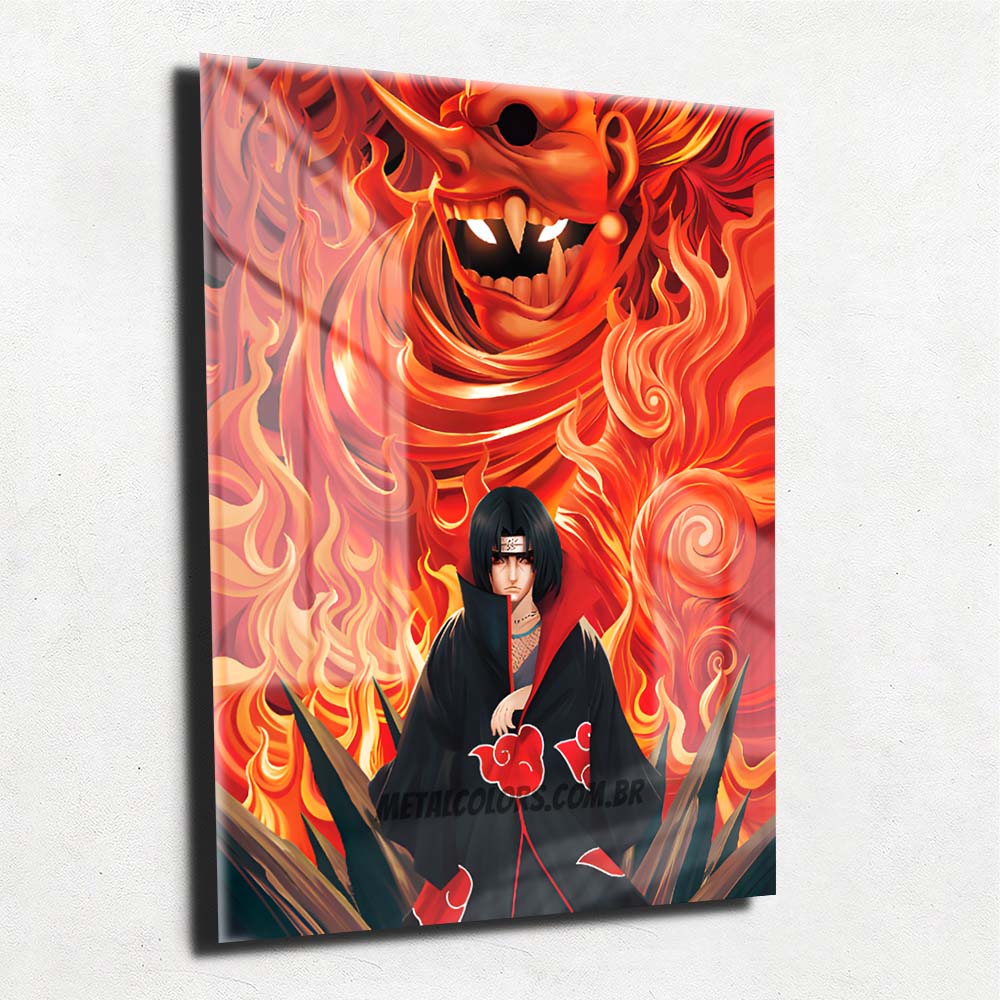 Quadro Metalizado Itachi Susanoo Art Realista Anime Naruto Placa Decor