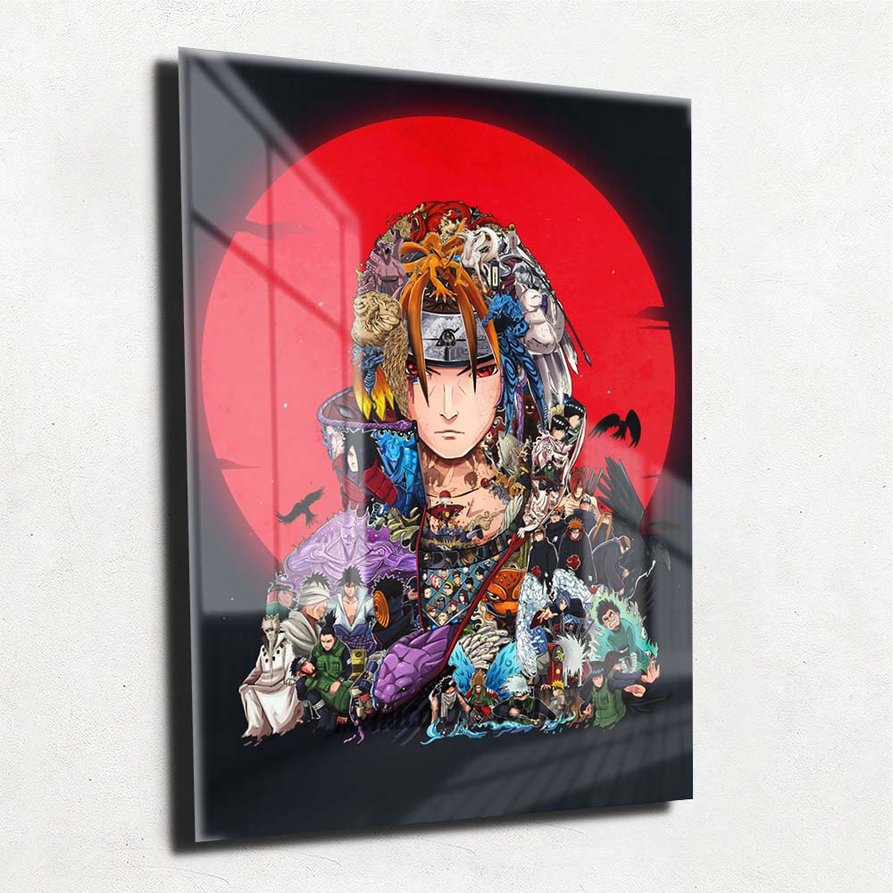 Placa Decorativa de Metal Itachi e Sasuke Uchiha: Naruto Classico