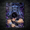 Quadro Metálico Sung Jin-woo Estátua Deus IA Art Anime Solo Leveling Full HD Brilhante