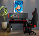Quadro Metalizado goku SSJ Blue Art Dragon Ball super Placa Decorativa Brilhante