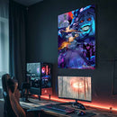 Quadro Metálico Sung Jin-woo Estátua Pôster IA Art Anime Solo Leveling Full HD Brilhante