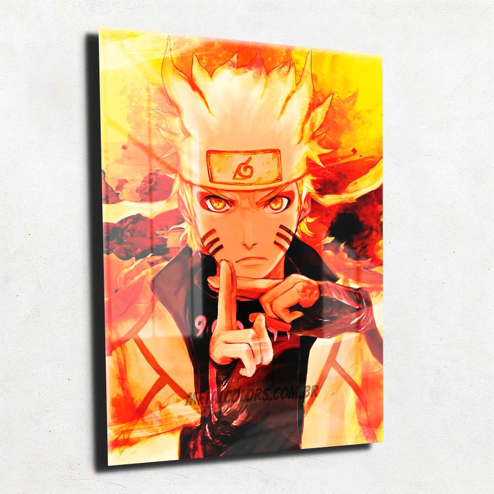 Quadro Metalizado Kakashi Art Realista Anime Naruto Placa Decorativa