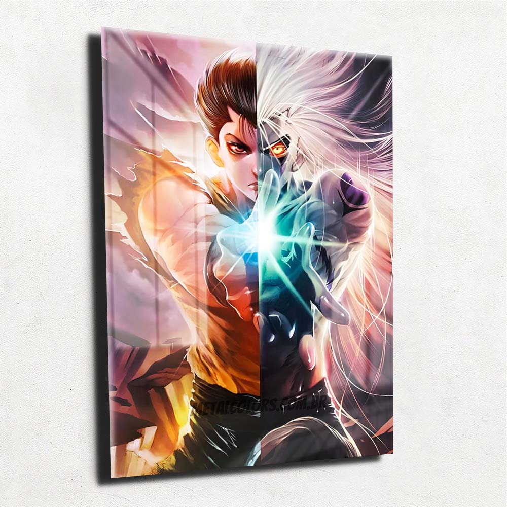 YUSUKE☆ Quadro Metalizado Yusuke Demon Yu Yu Hakusho Placa Decorativa Brilhant