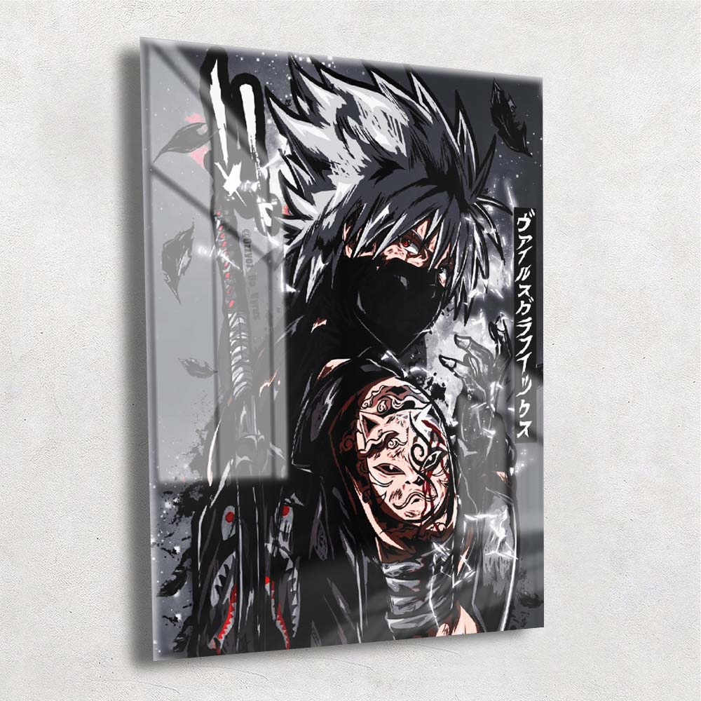 Quadro Metalizado Kakashi Art Naruto Placa Decorativa Brilhante