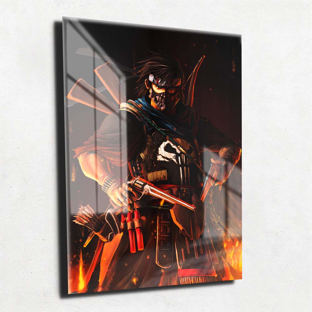アートポスターno1（14598） Quadro Metalizado Justiceiro Punisher Art Ninja Placa Decorativa Brilh