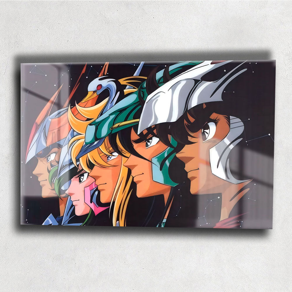 Quadro Metalizado Cavaleiros do Zodíaco Clássico Anime Placa Decorativ