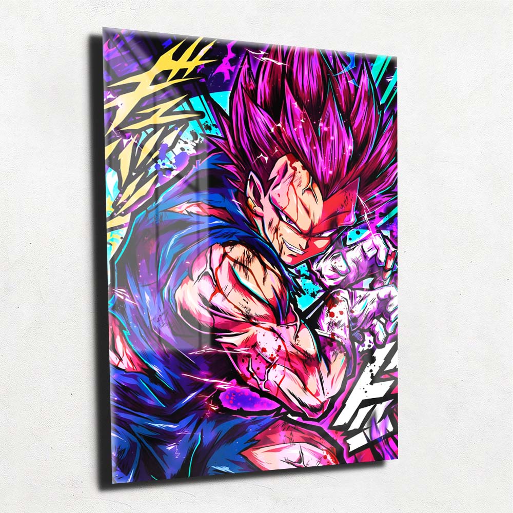 Quadro Metalizado Vegeta Ego Superior Placa Decorativa Brilhante Anime