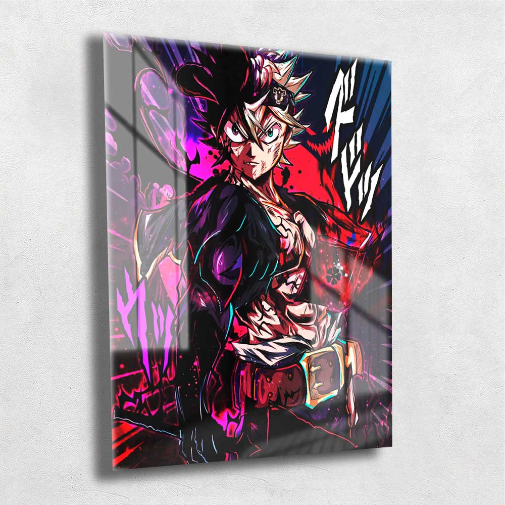 Quadro Metalizado Asta Black Clover Anime Placa Decorativa Brilhante