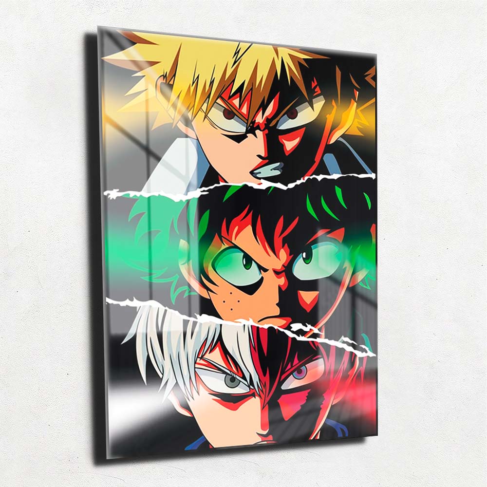 Quadro Metalizado Perfil Olhos My Hero Academia Personagens Placa Deco