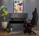 Quadro Metalizado Goku Naruto Luffy Saitama Placa Decorativa Brilhante