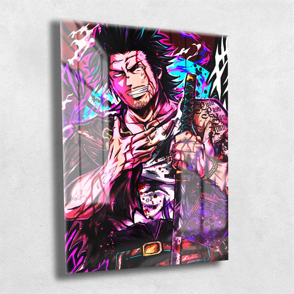 Quadro Metalizado Yami Sukehiro Anime Black Clover Placa Decorativa Br