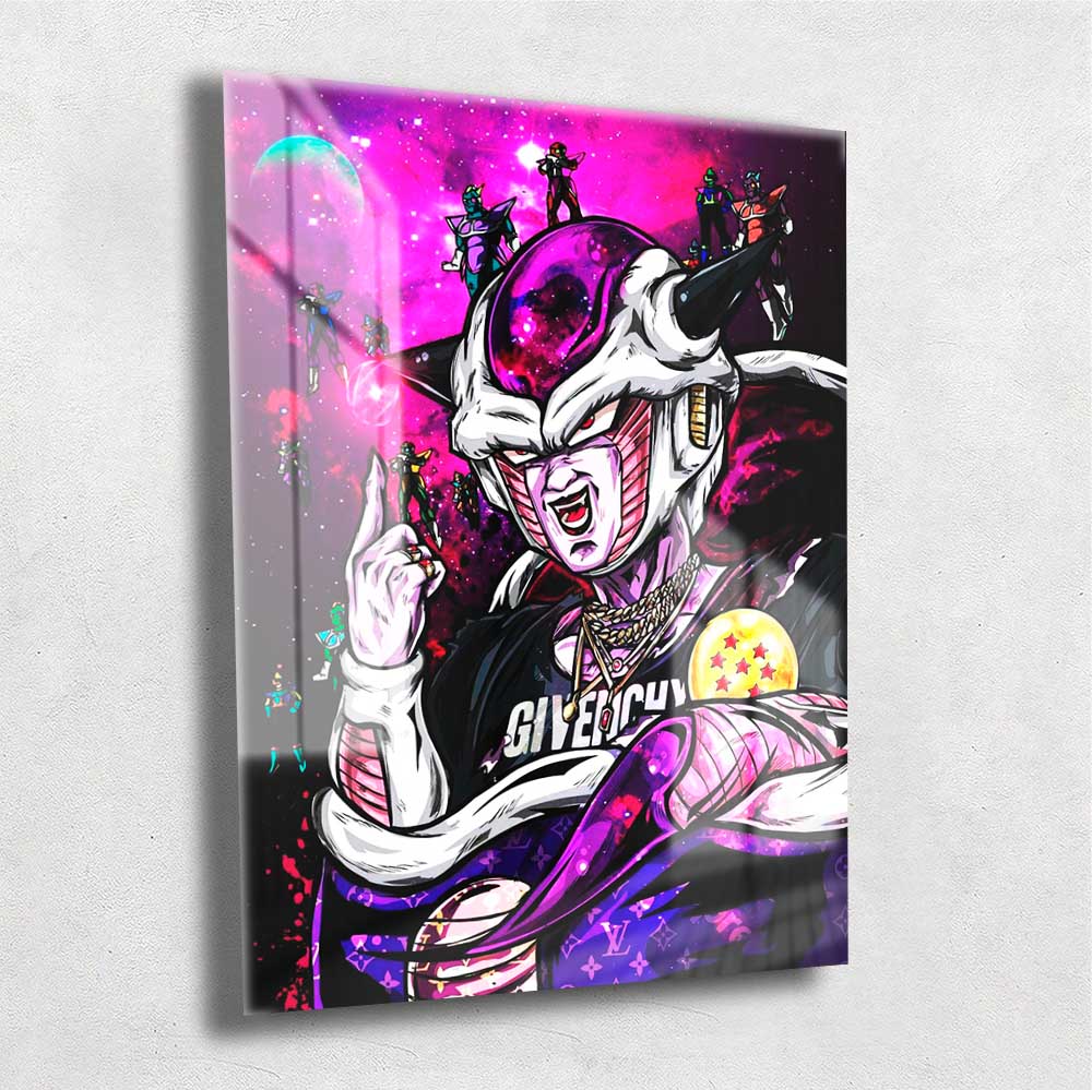 Quadro Decorativo Dragon Ball Freeza Desenho Com Moldura