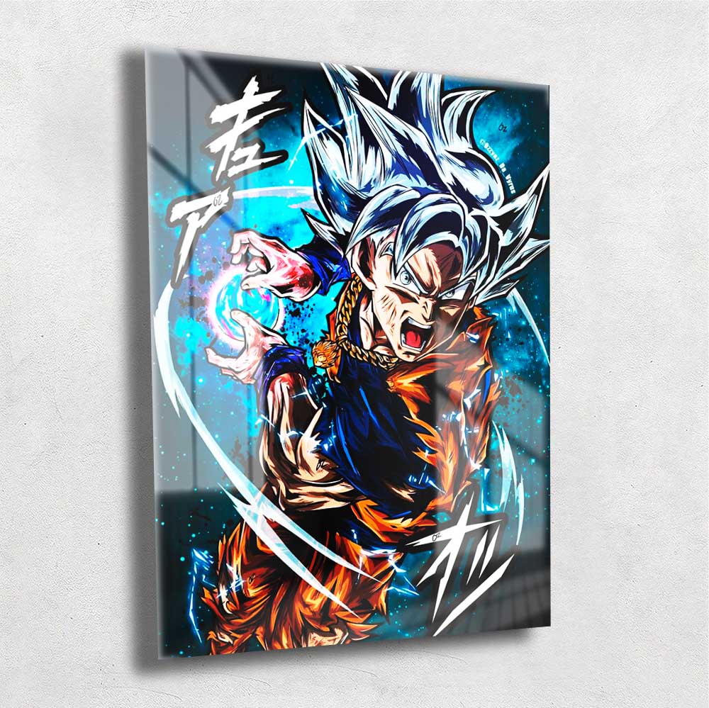 Quadro Metalizado Goku instinto Superior Dragon Ball Super Anime