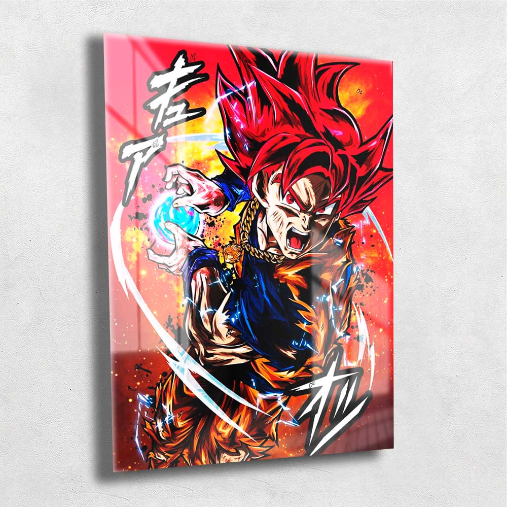 Quadro Metalizado Goku instinto Superior Dragon Ball Super Anime 03