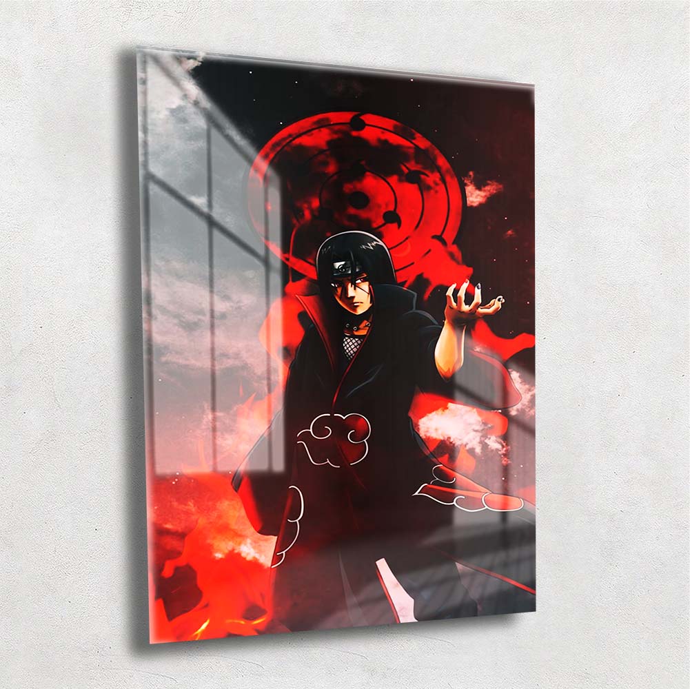 Quadro 5 Peça Decorativo Sharingan Naruto Anime Itachi Folha Full hd Top  promoção