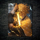 Quadro Metálico Zenitsu Espada IA Art Anime Demon Slayer Full HD
