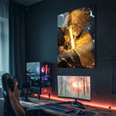 Quadro Metálico Zenitsu Espada IA Art Anime Demon Slayer Full HD