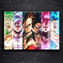 Quadro Metalizado Goku Vegeta Broly Dragon ball Super Placa Decorativa Brilhante