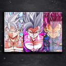 Quadro Metalizado Goku Gohan Vegeta Ego Dragon ball Super Placa Decorativa Brilhante