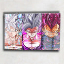 Quadro Metalizado Goku Gohan Vegeta Ego Dragon ball Super Placa Decorativa Brilhante