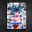 Quadro Goku Instinto Superior Dragon Ball Anime Placa Decorativa Metalizado Brilhante