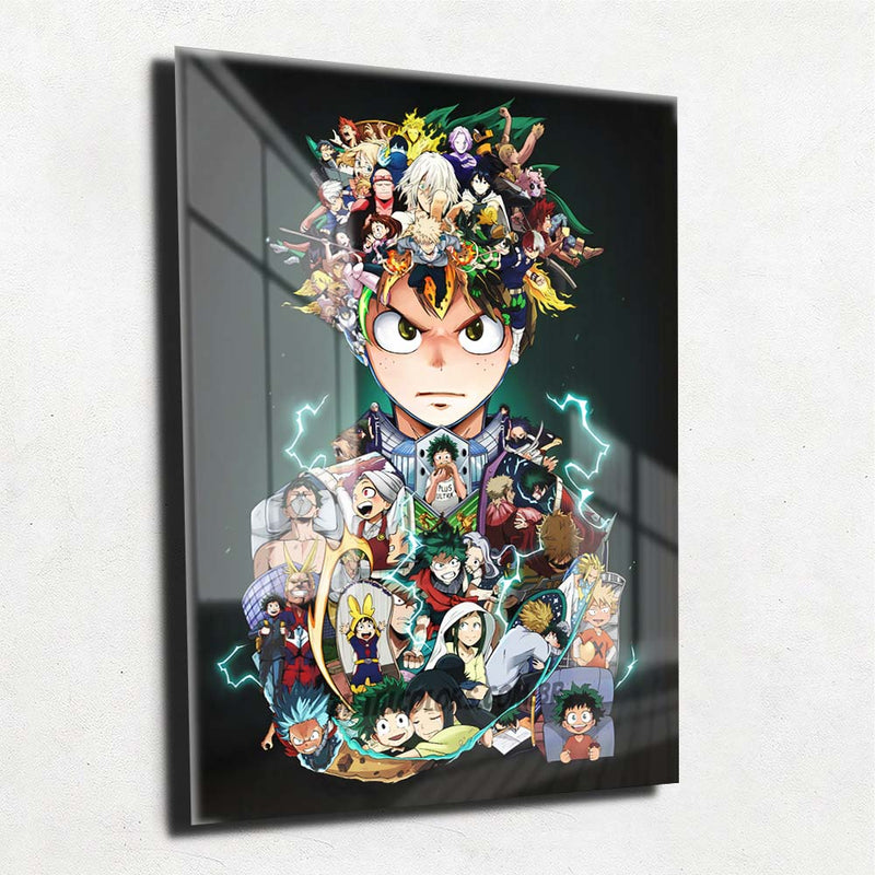 Quadro Metalizado Personagens My Hero Academia Midoriya Placa Decorativa Brilhante