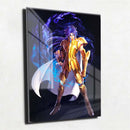 Quadro Metalizado Cavaleiros do Zodíaco Kanon de Gêmeos Ouro Brilhante