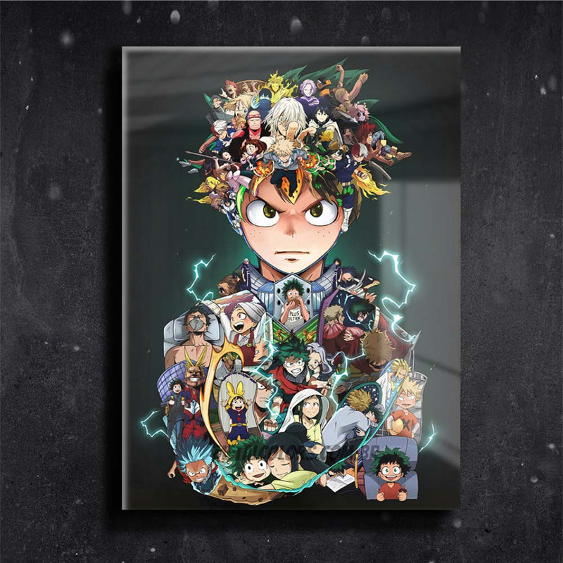 Quadro Metalizado Personagens My Hero Academia Midoriya Placa Decorativa Brilhante