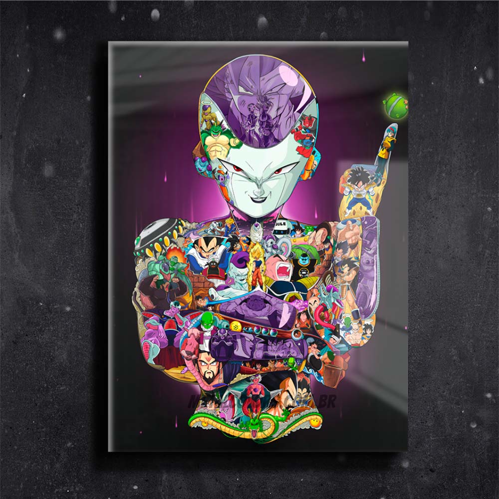 Quadro Metalizado Personagens Dragon Ball Z Freeza Placa Decorativa Br