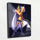 Quadro Metalizado Cavaleiros do Zodíaco Shura de Capricórnio de Ouro Brilhante