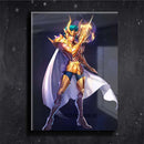 Quadro Metalizado Cavaleiros do Zodíaco Shura de Capricórnio de Ouro Brilhante