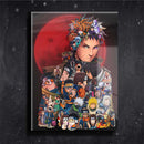 Quadro Metalizado Personagens Naruto Obito Uchiha Placa Decorativa Brilhante