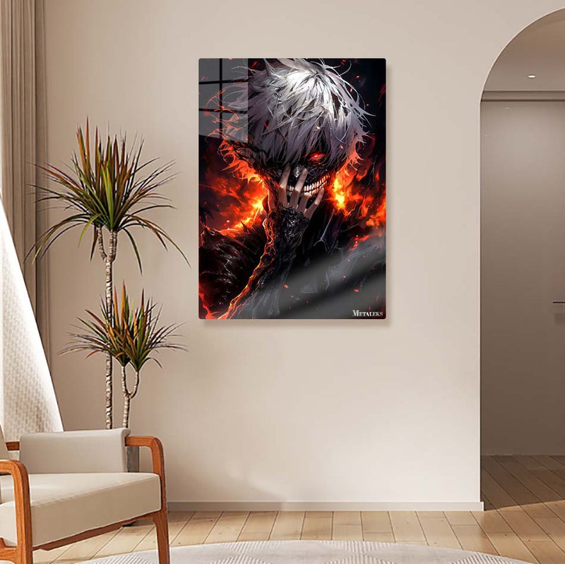 Quadro Metálico Ken Kaneki IA Art Anime Tokyo Ghoul Full HD