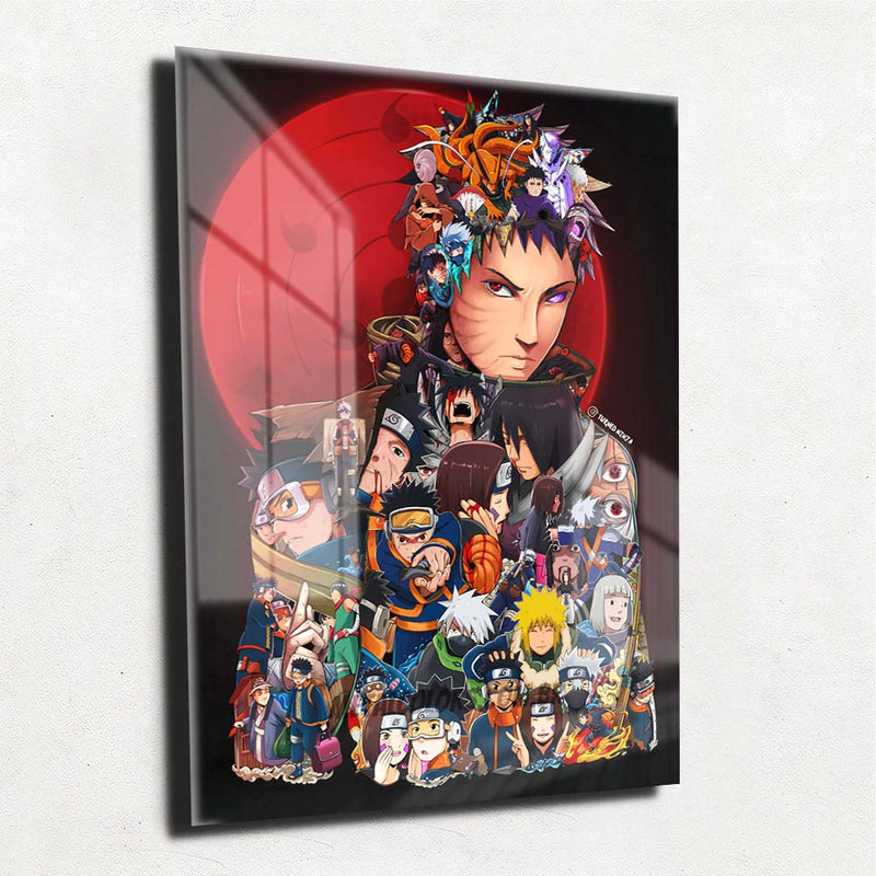 Quadro Metalizado Personagens Naruto Obito Uchiha Placa Decorativa Brilhante