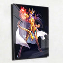 Quadro Metalizado Cavaleiros do Zodíaco Milo de Escorpião de Ouro Brilhante