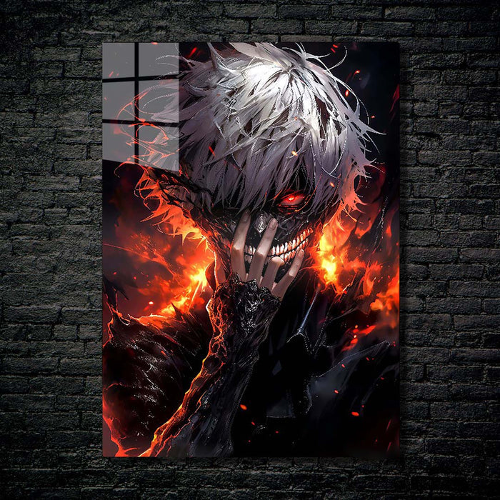 Quadro Metálico Ken Kaneki IA Art Anime Tokyo Ghoul Full HD