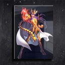 Quadro Metalizado Cavaleiros do Zodíaco Milo de Escorpião de Ouro Brilhante