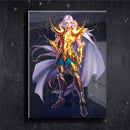 Quadro Metalizado Cavaleiros do Zodíaco Mu de Áries de Ouro Brilhante