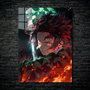 Quadro Metálico Tanjiro Kamado IA Art Anime Demon Slayer Full HD