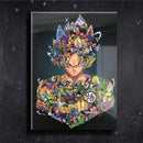 Quadro Metalizado Personagens Dragon Z Goku Placa Decorativa Brilhante
