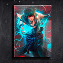 Quadro Metalizado Sasuke Chidori Art Anime Placa Decorativa Brilhante