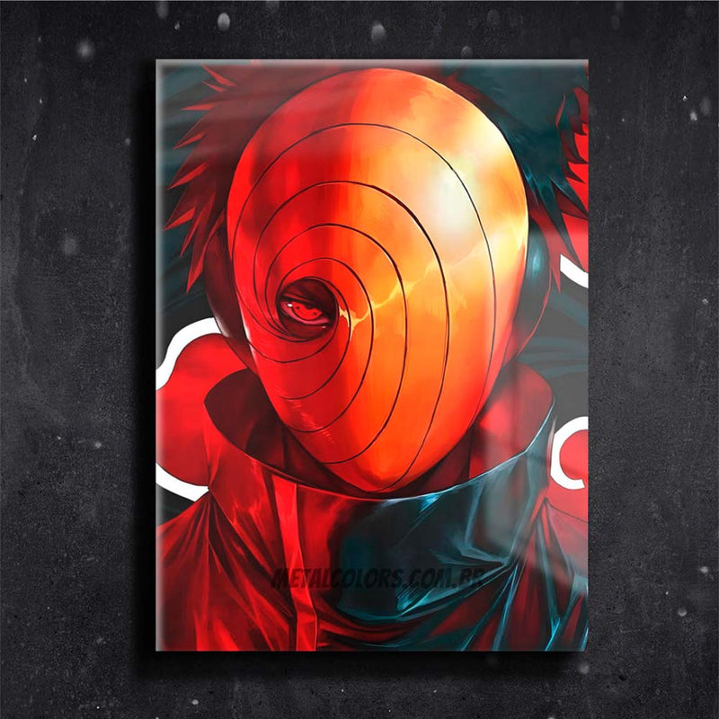 Quadro Metalizado Obito Madara Art Anime Naruto Placa Decorativa Brilhante