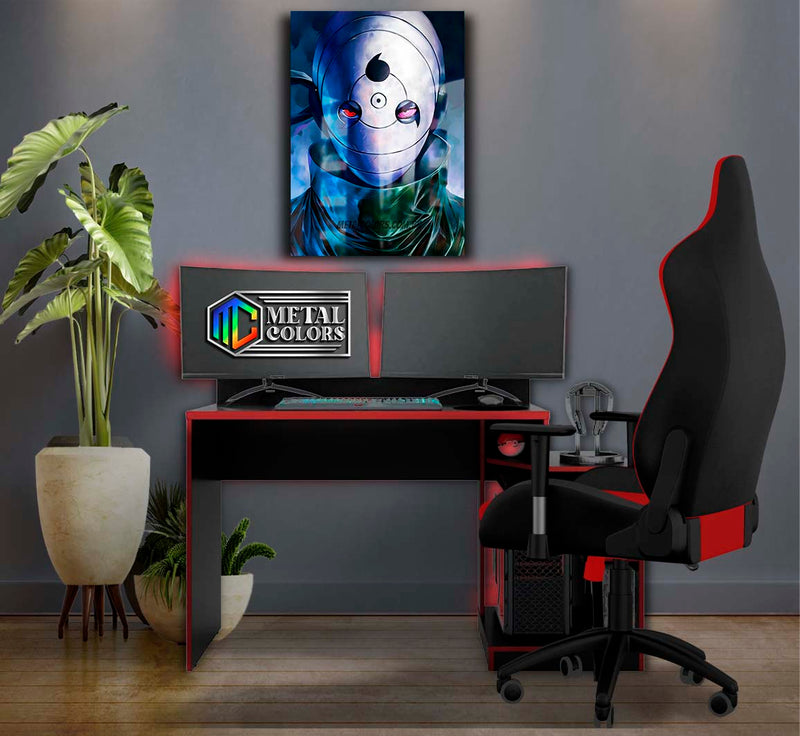 Quadro Metalizado Obito Madara Art Anime Naruto Placa Decorativa