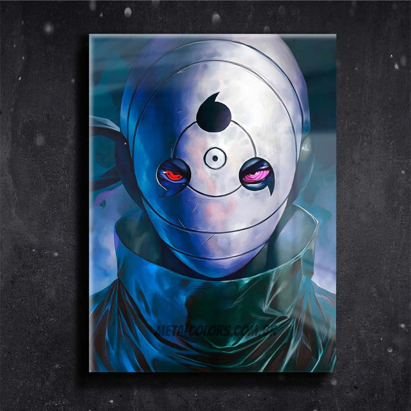 Quadro Metalizado Obito Madara Art Anime Naruto Placa Decorativa