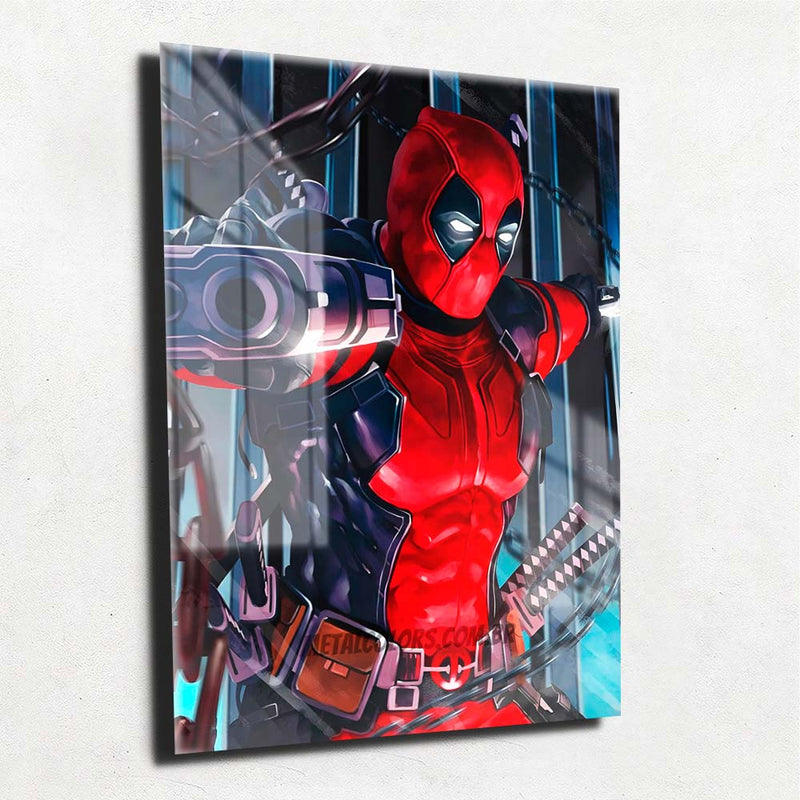 Quadro Metalizado DeadPool Art Naruto Placa Decorativa