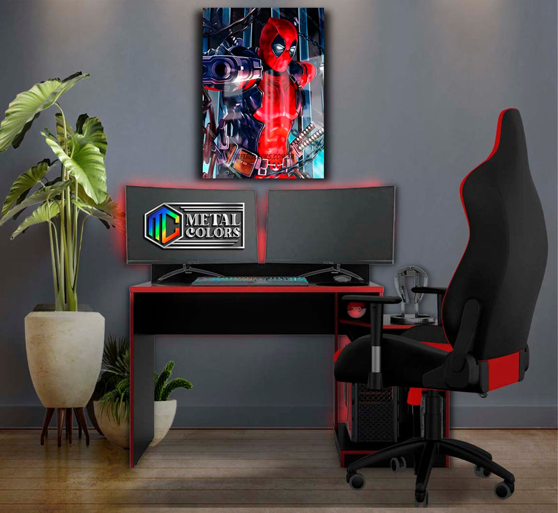 Quadro Metalizado DeadPool Art Naruto Placa Decorativa