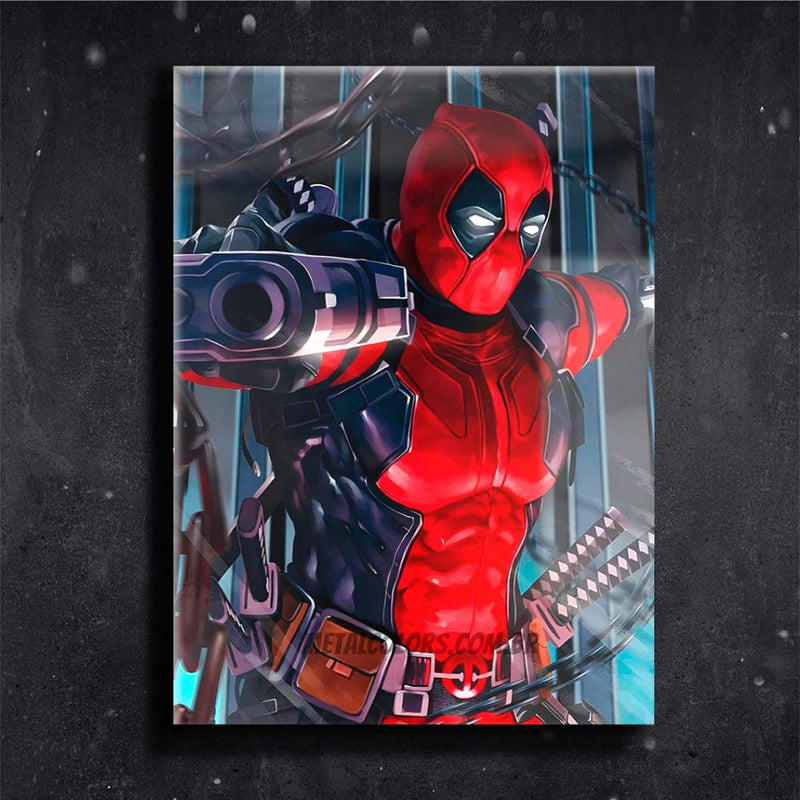 Quadro Metalizado DeadPool Art Naruto Placa Decorativa