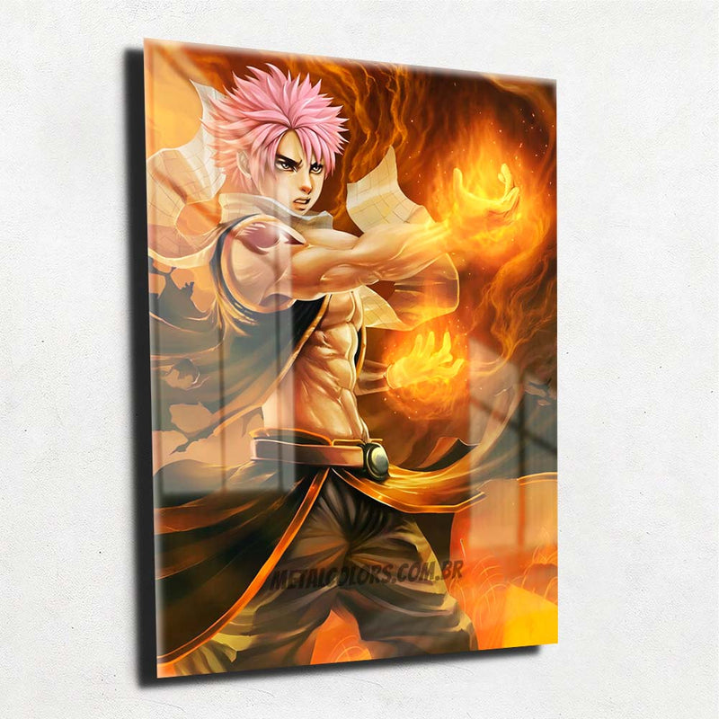 Quadro Metalizado Natsu Dragneel Fairy Tail Placa Decorativa Brilhante