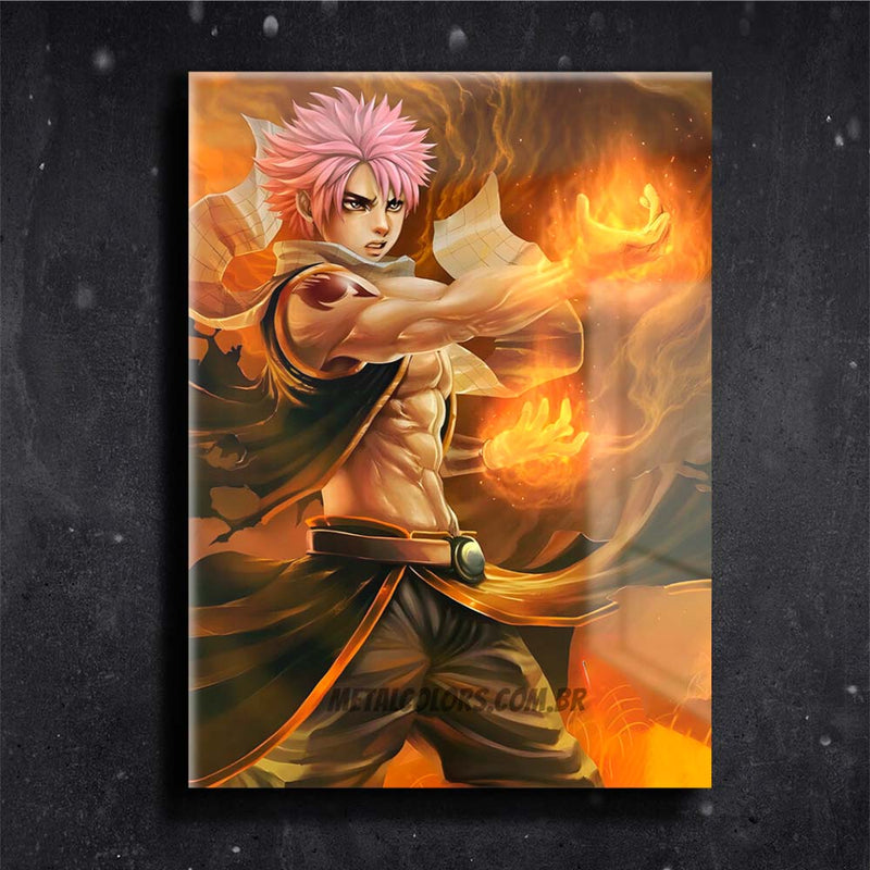 Quadro Metalizado Natsu Dragneel Fairy Tail Placa Decorativa Brilhante