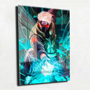 Quadro Metalizado Kakashi Chidori Placa Decorativa Brilhante